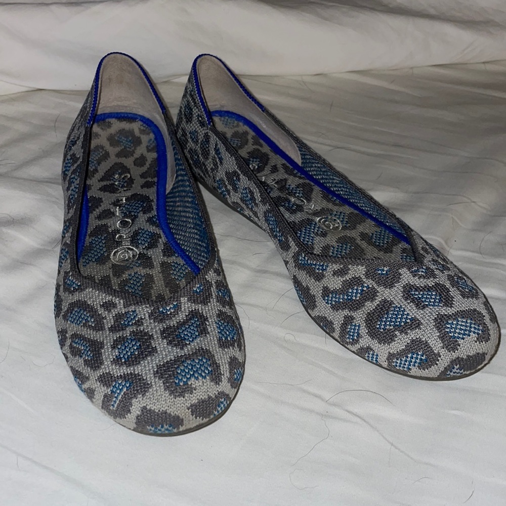 Rothy's Women’s 7.5 The Flat Grey Spotted Leopard Retired Color Shoes
